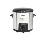 TODO 0.9L Deep Fryer Adjustable Thermostat Dial - Black Stainless Steel Housing Basket