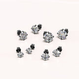 Solid 925 Signature Silver Mary Anne Crystal Stud Earrings In Black Gold