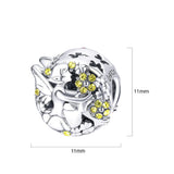 Solid 925 Sterling Silver Flower Fairy Pandora Inspired Charm