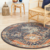 Legacy 854 Navy Round Rug