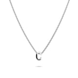 Bullion Gold Initials Brick Alphabet Letter Necklace White Gold Layered Steel Jewellery