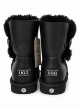 Australian Leather Ugg 1Button Leather - Black - AU6