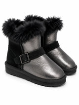 Australian Leather Ugg Kids Buckle Mini - Metallic Black - AU4