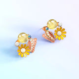 Krystal Couture Butterfly Floral Stud Earrings