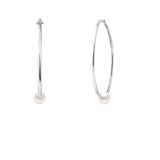 Earrings Freshwater Pearl White Sterling Silver 10-11mm