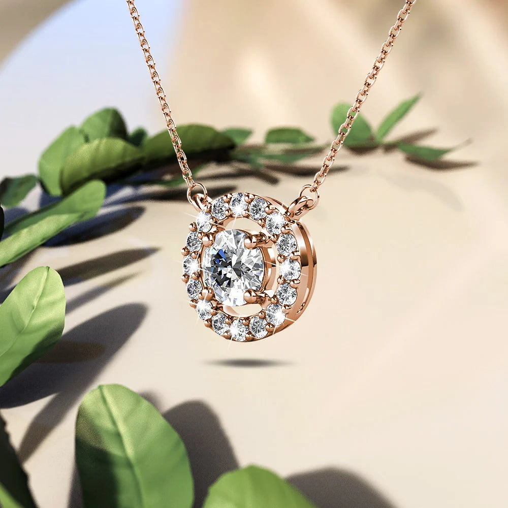 Krystal Couture Minute Oval Crystal Pendant Necklace in Rose Gold Adorned with Crystals from SWAROVSKI