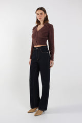 Madison The Label Lucy Knit Cardigan - Cacao
