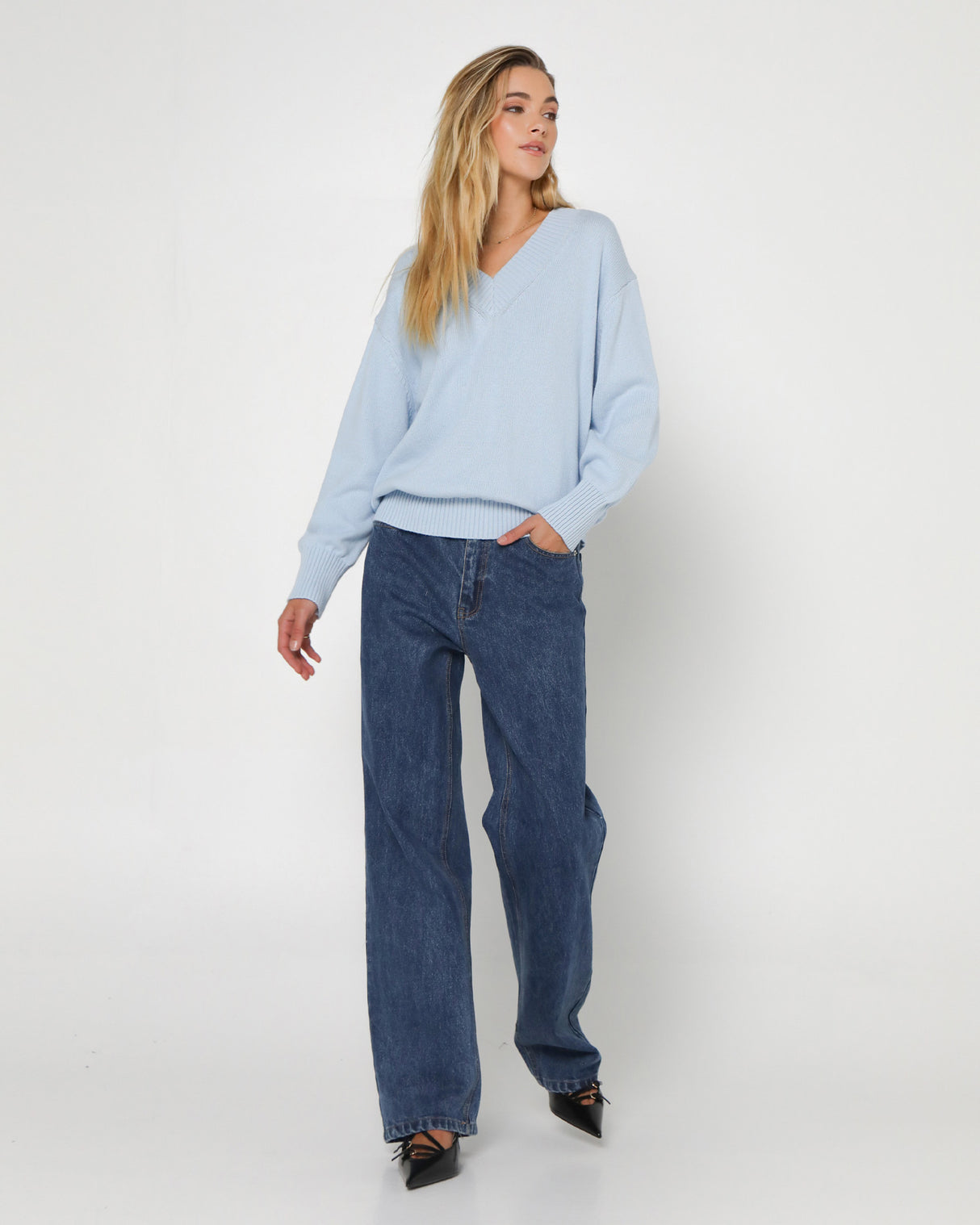 Madison The Label Rumi Knit Jumper - Powder Blue