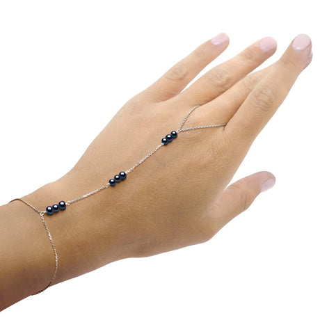 Bracelet 9 Pearl Freshwater Pearl Black