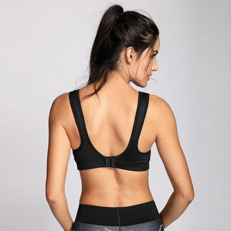 Comfortable High Impact No Bounce Workout Bra - Black