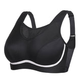 Max Comfort Lightweight Mesh Planel Full Cup Sports Bra - Black