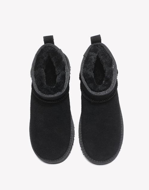 Julia Cow Suede Boots in Black