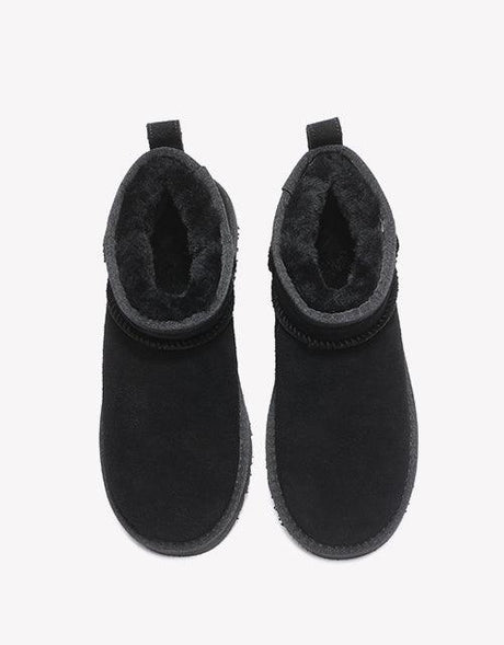 Julia Cow Suede Boots in Black