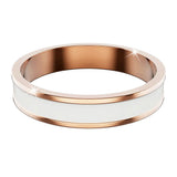 Bullion Gold Ceres Timeless Ring White Enamel Ring in Rose Gold