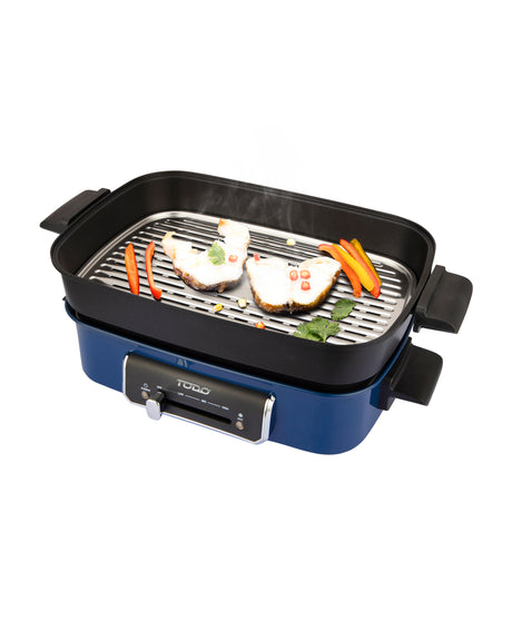 TODO 1400W 3-in-1 Electric Multifunction Cooking Pot BBQ Grill Pan Hot Pot