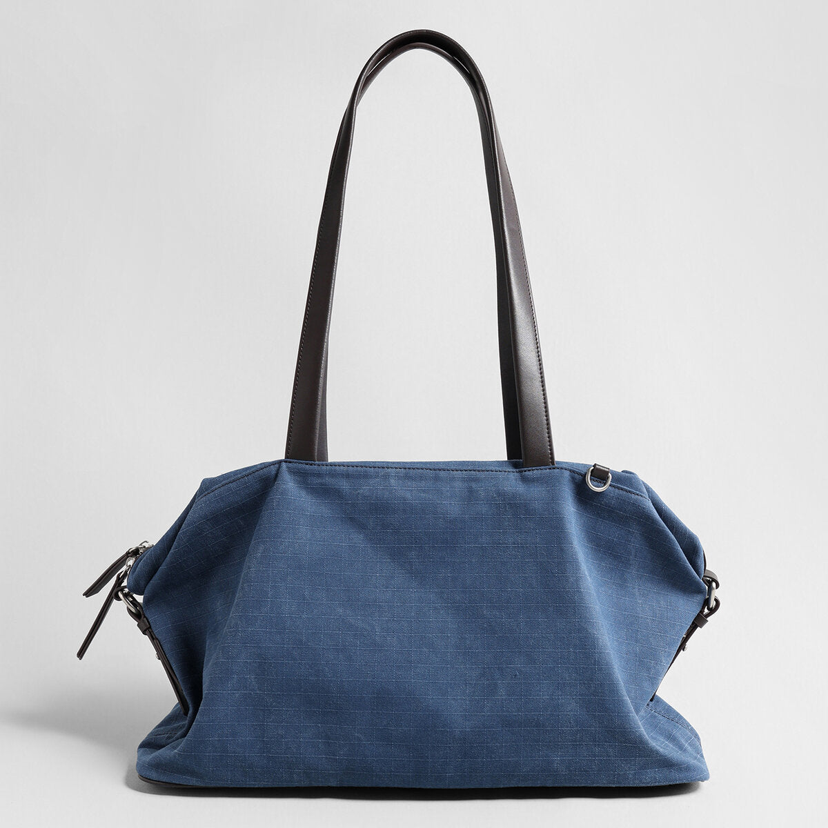 Ripstop Canvas Slouchy Shoulder Bag - Denim