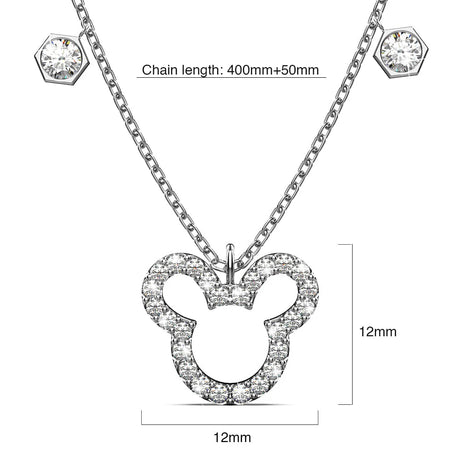 Krystal Couture Mickey Silhouette Pendant Necklace Embellished with SWAROVSKI Crystals