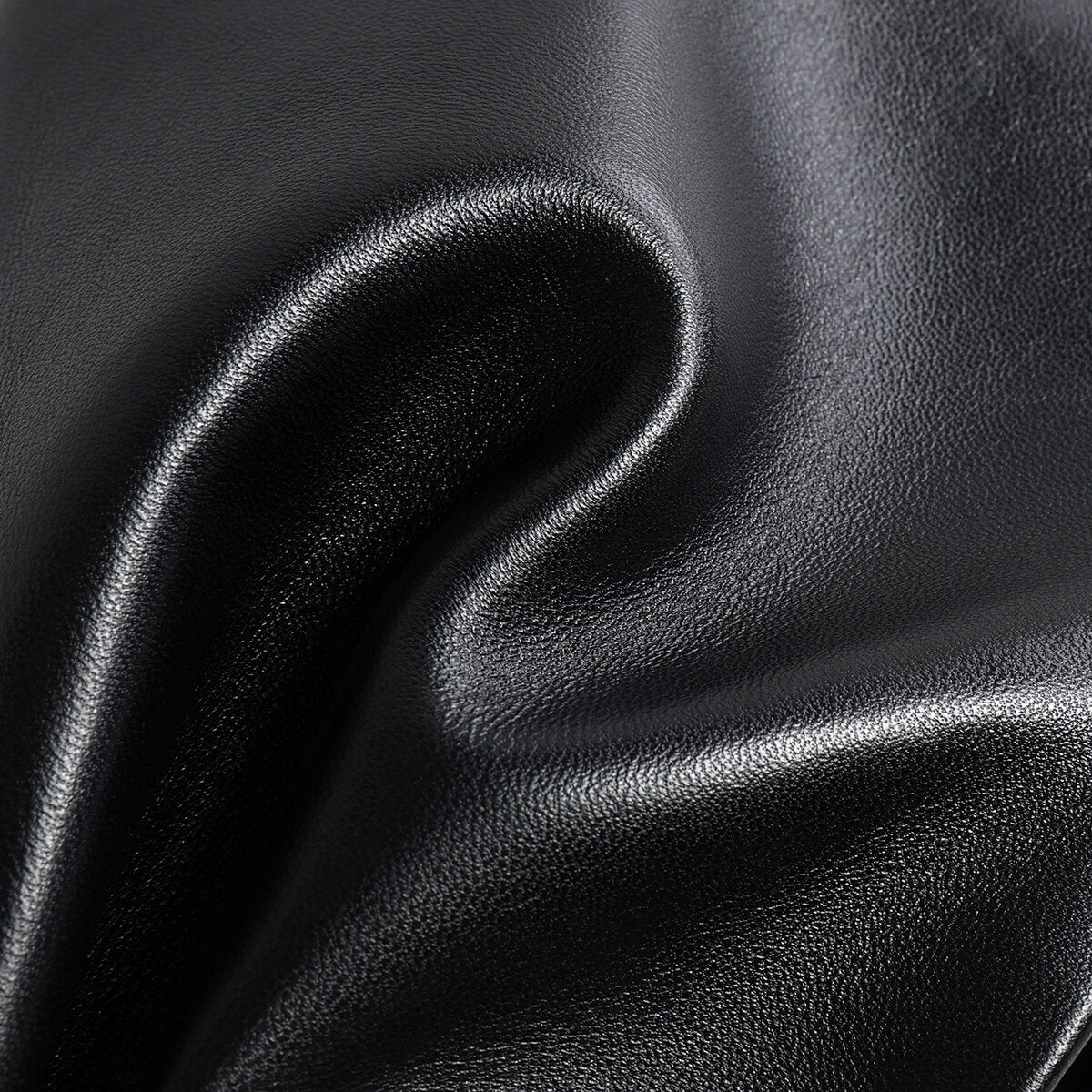 Soft Lambskin Leather Structured Tote Bag - Black