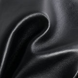 Soft Lambskin Leather Structured Tote Bag - Black