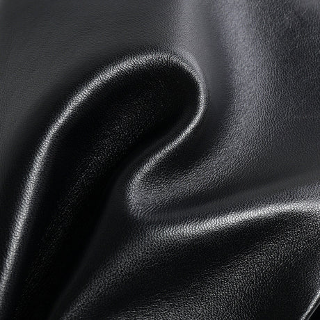 Soft Lambskin Leather Structured Tote Bag - Black