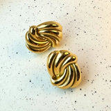 Bullion Gold Intertwined Gold layered Stud Earrings