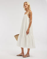 Amelius Zadie Poplin Midi Dress - White