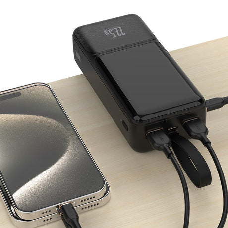 iQuick Power Square Power Bank 30000mAh 22.5W LED Display USB Type-C Type-A - Black