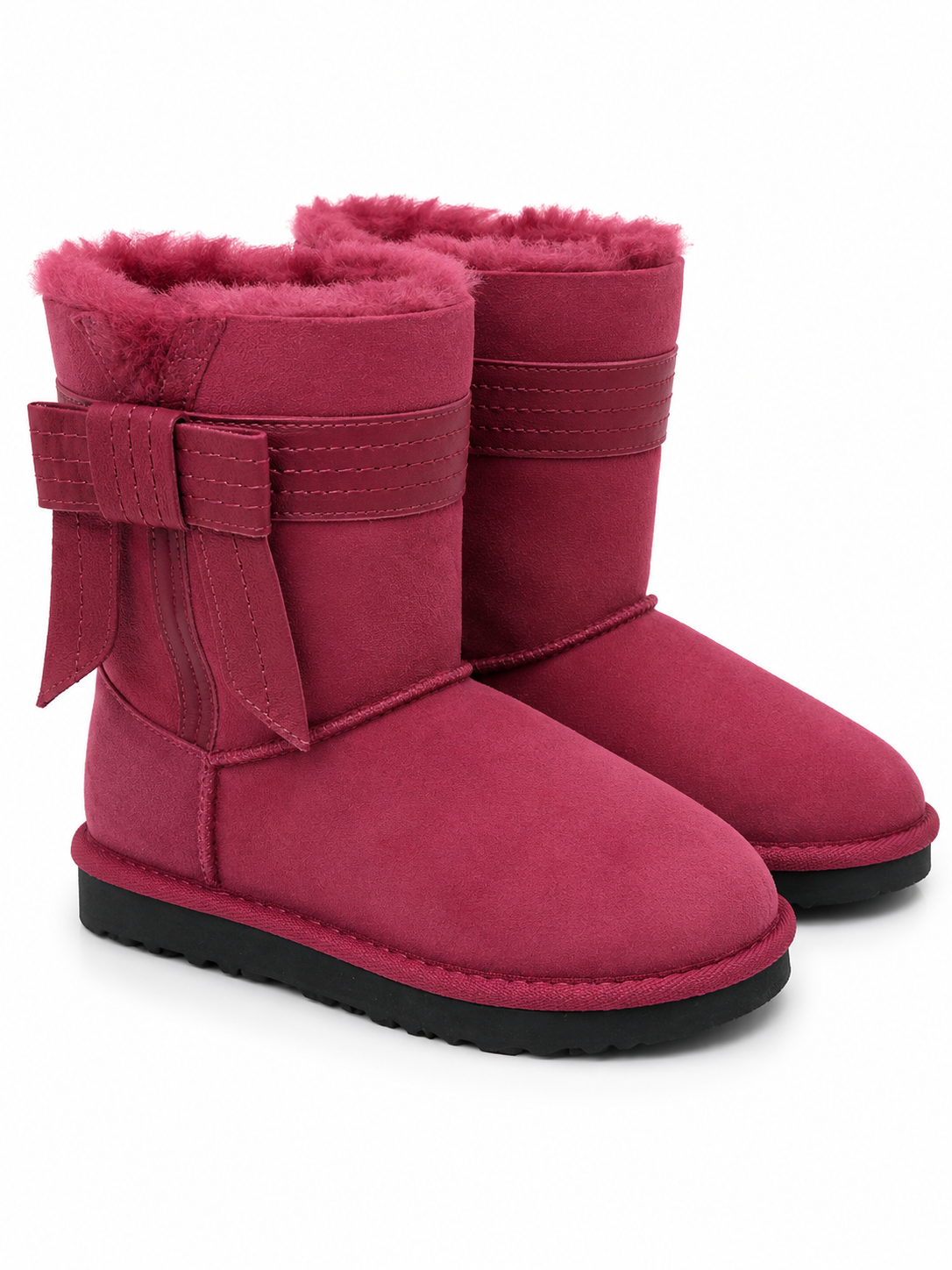 Australian Leather Ugg Mid Calf Bow Short Hot - Pink - AU6