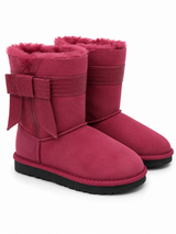 Australian Leather Ugg Mid Calf Bow Short Hot - Pink - AU6