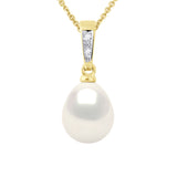 Pendant Jewelry Diamonds 0,01 Cts - Natural Pearl White - Length chain offered for free 42 cm