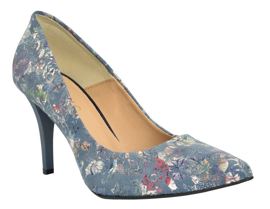 Bosccolo Womens High Heels - Flowers On Blue