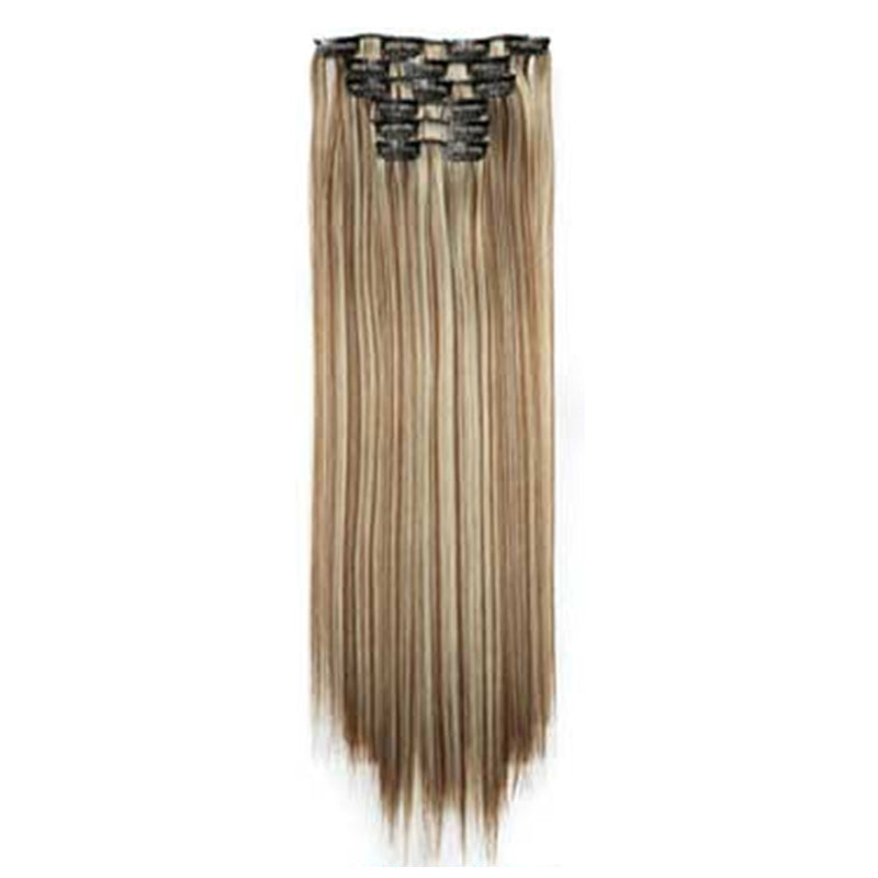 24" Blonde Brown Highlights Straight 6Piece 17Clips Extension