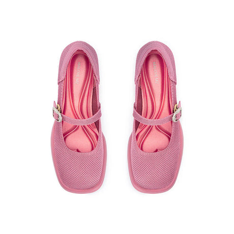 Lafayette Square Toe Mary Jane Pumps - Fuchsia