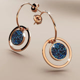 Bullion Gold Disc Drop Rose Gold Layered Earrings