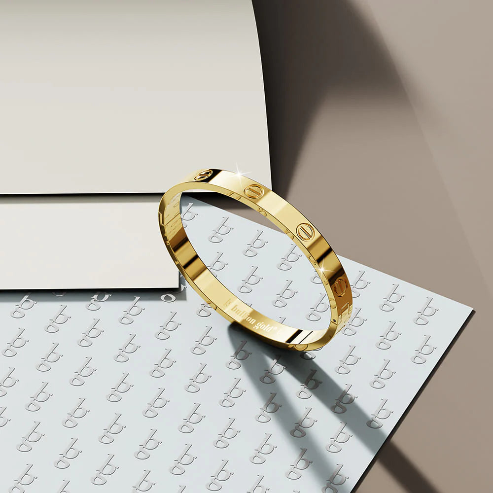 Bullion Gold Carmello Stainless Steel Bangle in Gold - 64mm