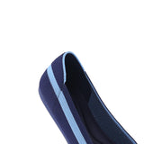 Comfortable Woven Striped Pointed Toe Flats - Navy