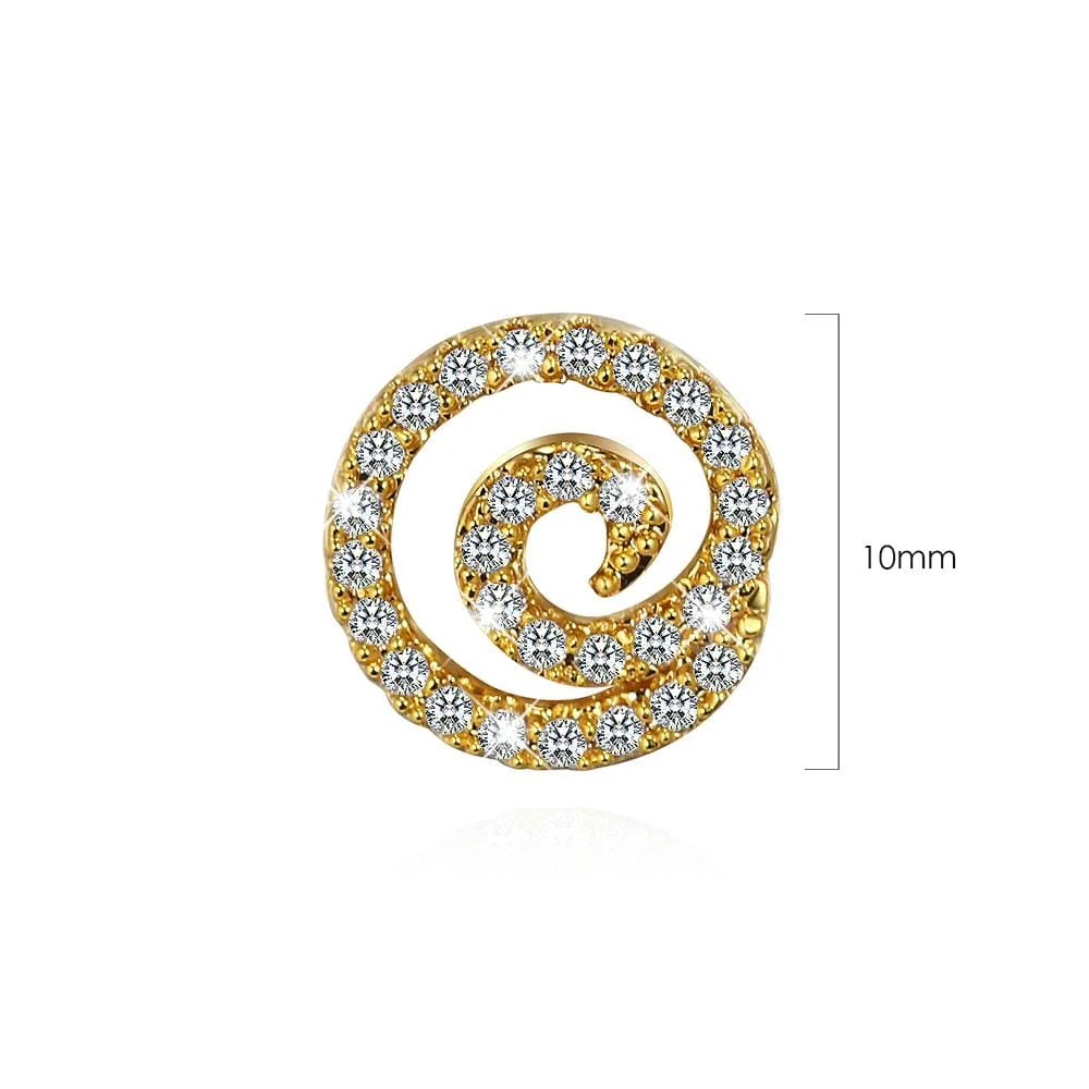 Bullion Gold Spiral Stud Earrings