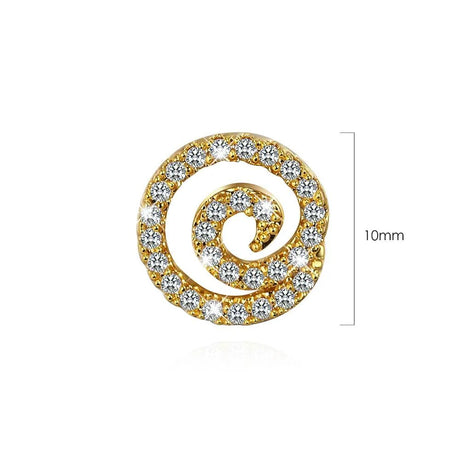 Bullion Gold Spiral Stud Earrings