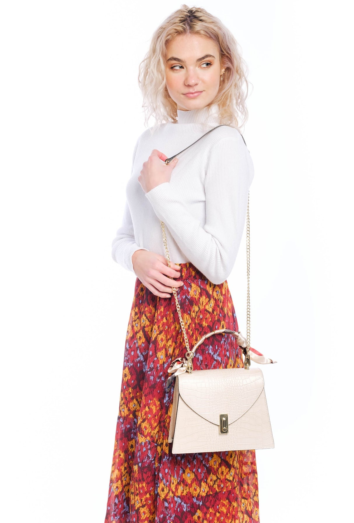 Bosccolo Handbag - Beige Croco