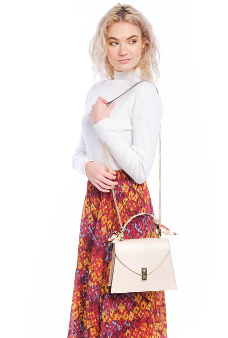 Bosccolo Handbag - Beige Croco