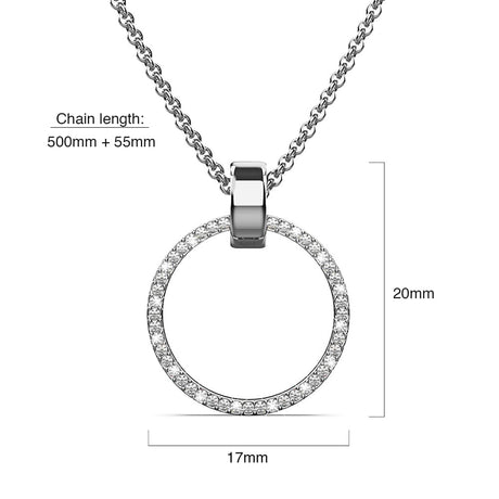 Boxed Orbit Earrings, Bracelet & Necklace Set with SWAROVSKI® Crystal in White Gold