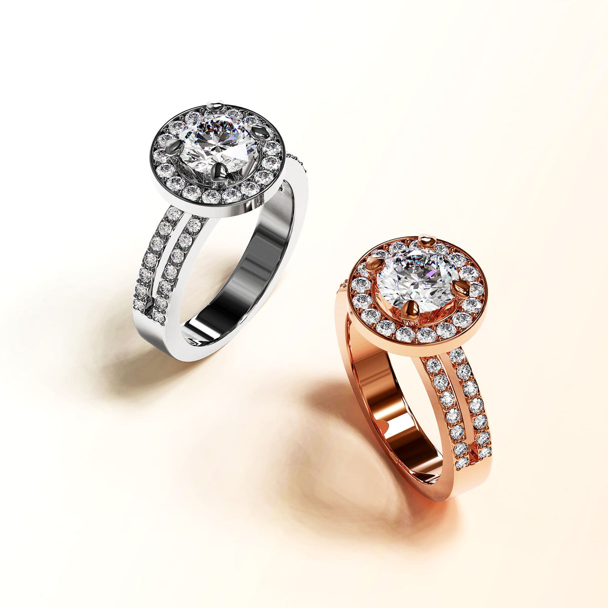 Krystal Couture Bloom Halo Ring in White Gold Embellished with SWAROVSKI Crystals