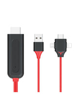 TODO 3 in 1 HDMI to Lightning Micro USB Type C Adapter Cable Charge iPhone Android AV TV