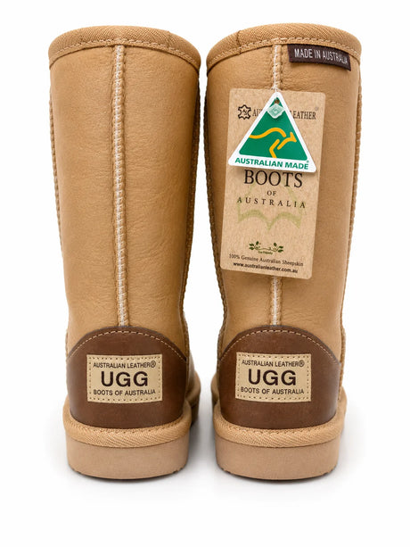 Australian Leather Ugg Kids Classic Leather Long - Natural - AU10