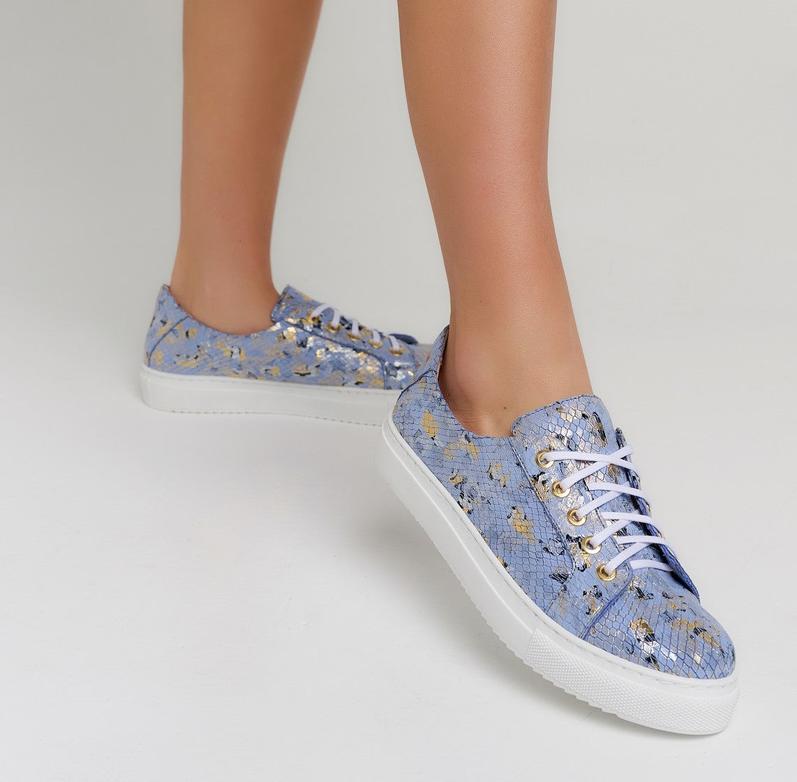 Bosccolo Womens Sneakers - Blue/Gold