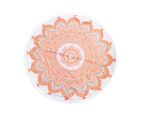 TODO Luxury Thick Microfiber Round Beach Towel Throw Rug Ttowel Boho Yellow