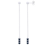 Earrings Trio - Black "Tahitian Style" - Longueur 42 cm