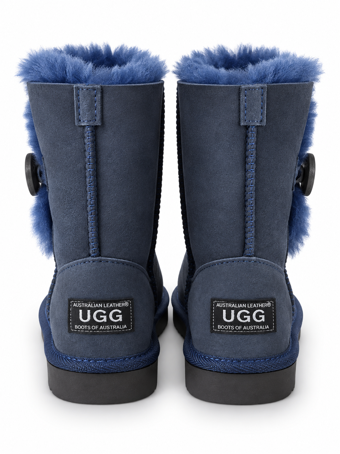 Australian Leather Ugg 2Button Classic Short - Navy - AU4