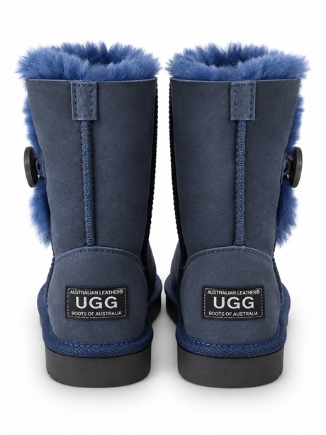 Australian Leather Ugg 2Button Classic Short - Navy - AU4