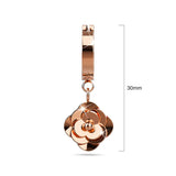 Bullion Gold Dainty Rose Layered in Rose Gold Stainless Steel Drop Earrings